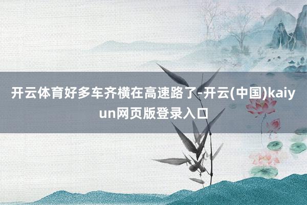 开云体育好多车齐横在高速路了-开云(中国)kaiyun网页版登录入口
